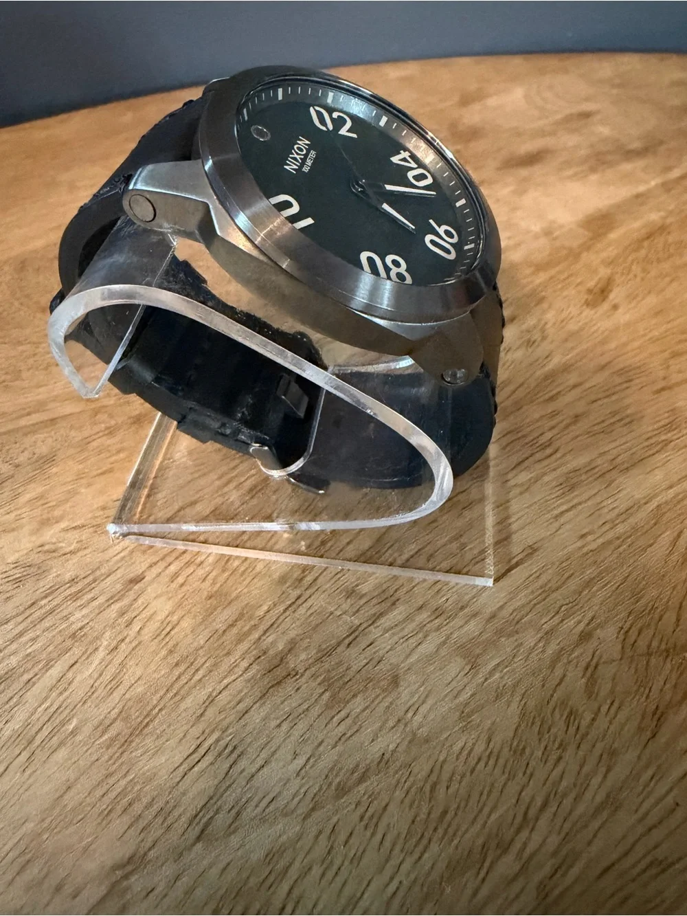 Nixon The Ranger Black Strap Watch with Green Marble Dial